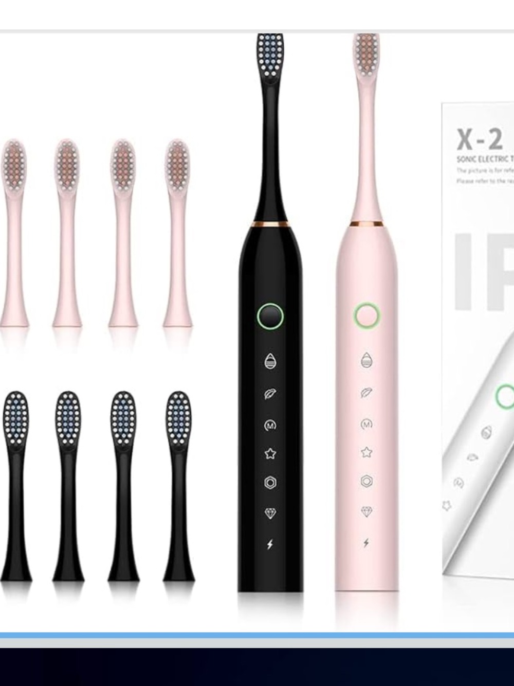 SUNPRO 2 Pack Adults Sonic Electric Toothbrush
